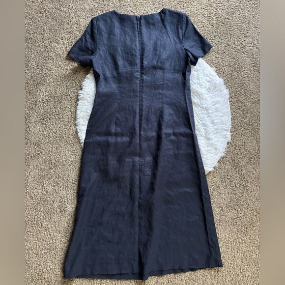 Talbots Vintage Linen Dress Blue Long Maxi Womens Size 16 - Picture 2 of 9